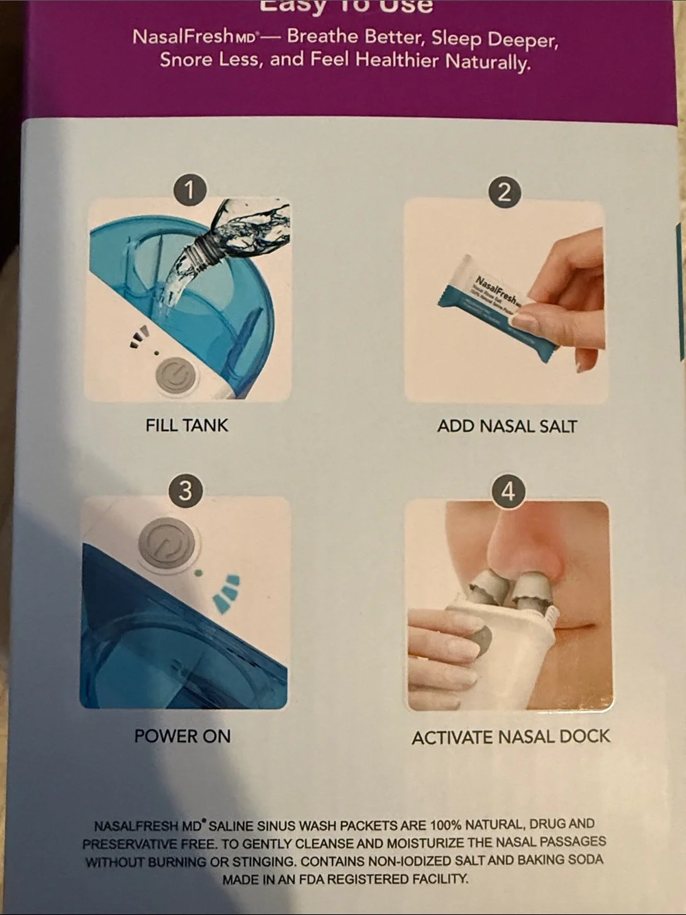Nasalfresh Md powered saline